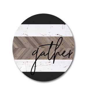 Gather Black And White Stripe Circle